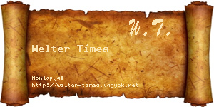 Welter Tímea névjegykártya